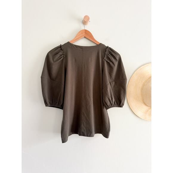 Madewell | NWT Puff-Sleeve Sweatshirt Tee in Dark Surplus Gray | Sz XS - Picture 9 of 10